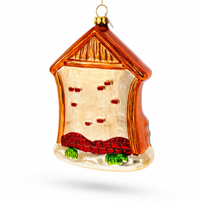 Large Nativity Scene Glass Christmas Ornament
