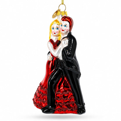 Graceful Dancing Couple Glass Christmas Ornament