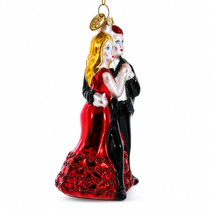 Graceful Dancing Couple Glass Christmas Ornament