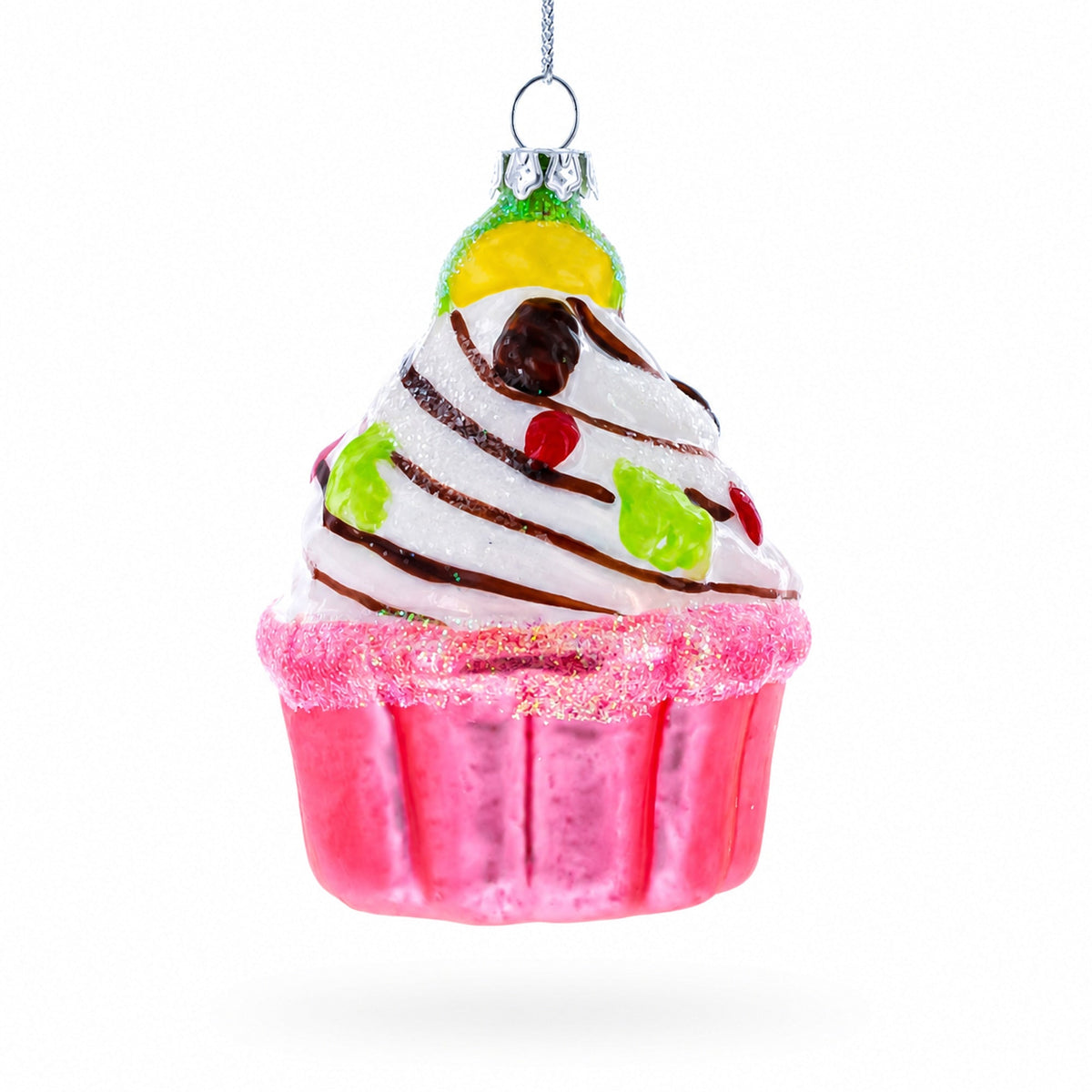 Cupcake/Muffin Glass Christmas Ornament