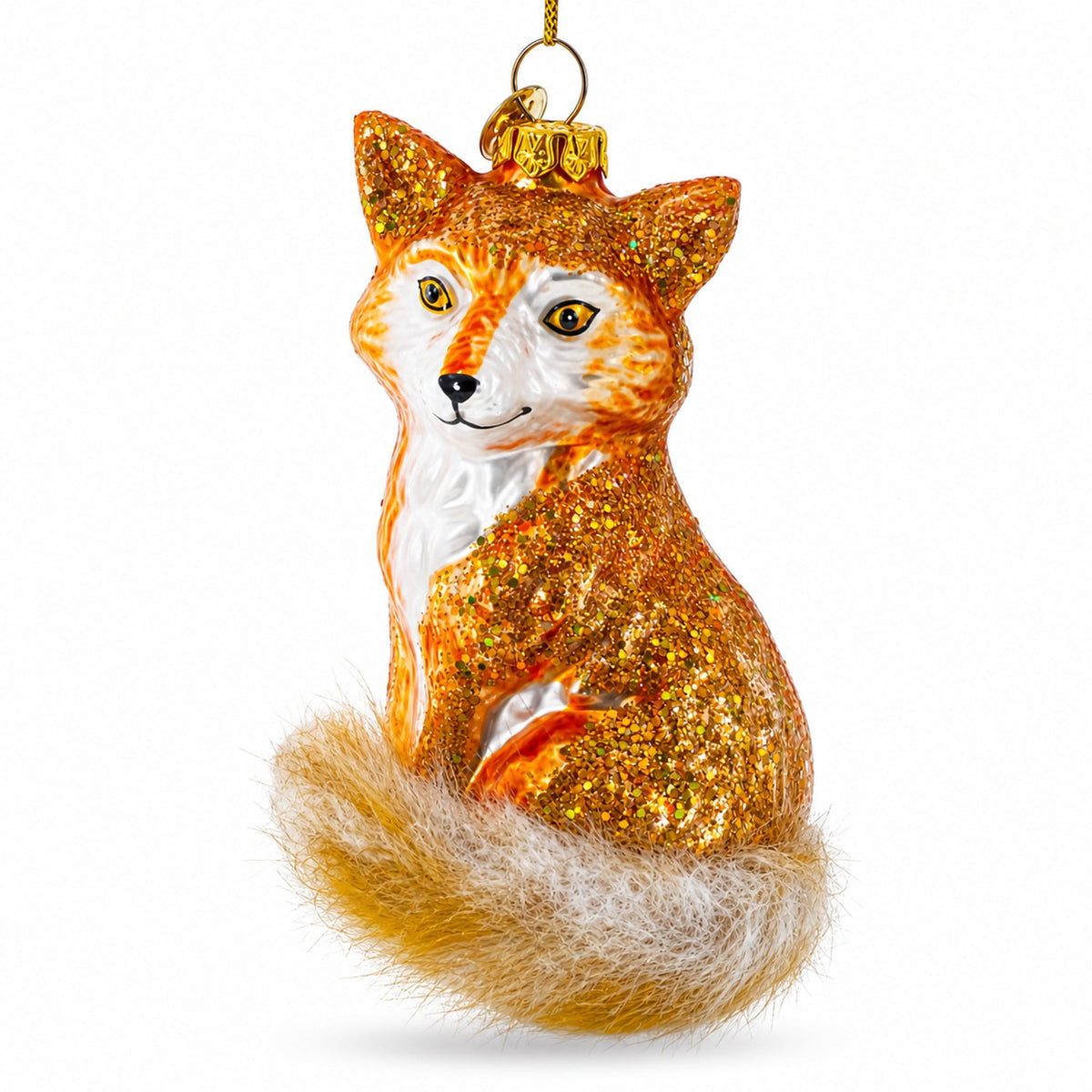 Wild Fox Glass Christmas Ornament