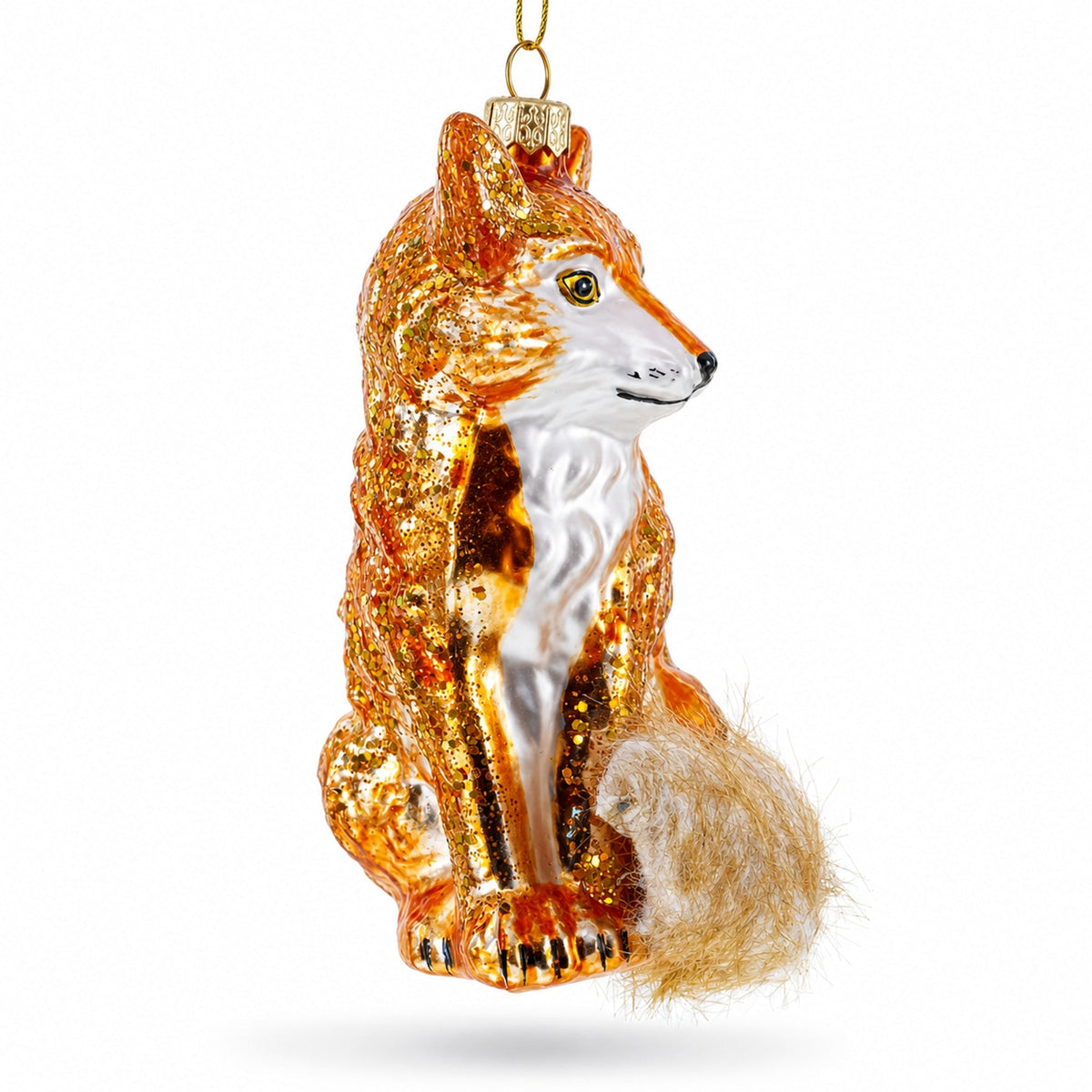 Wild Fox Glass Christmas Ornament