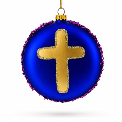 Holy Mother and Infant Jesus Glass Christmas Ornament