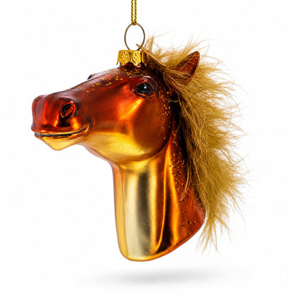 Horse Head Glass Christmas Ornament