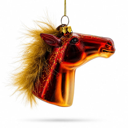 Horse Head Glass Christmas Ornament