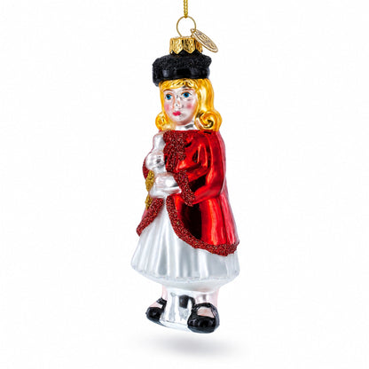 Proud Graduate Holding a Diploma Glass Christmas Ornament