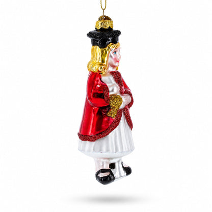 Proud Graduate Holding a Diploma Glass Christmas Ornament