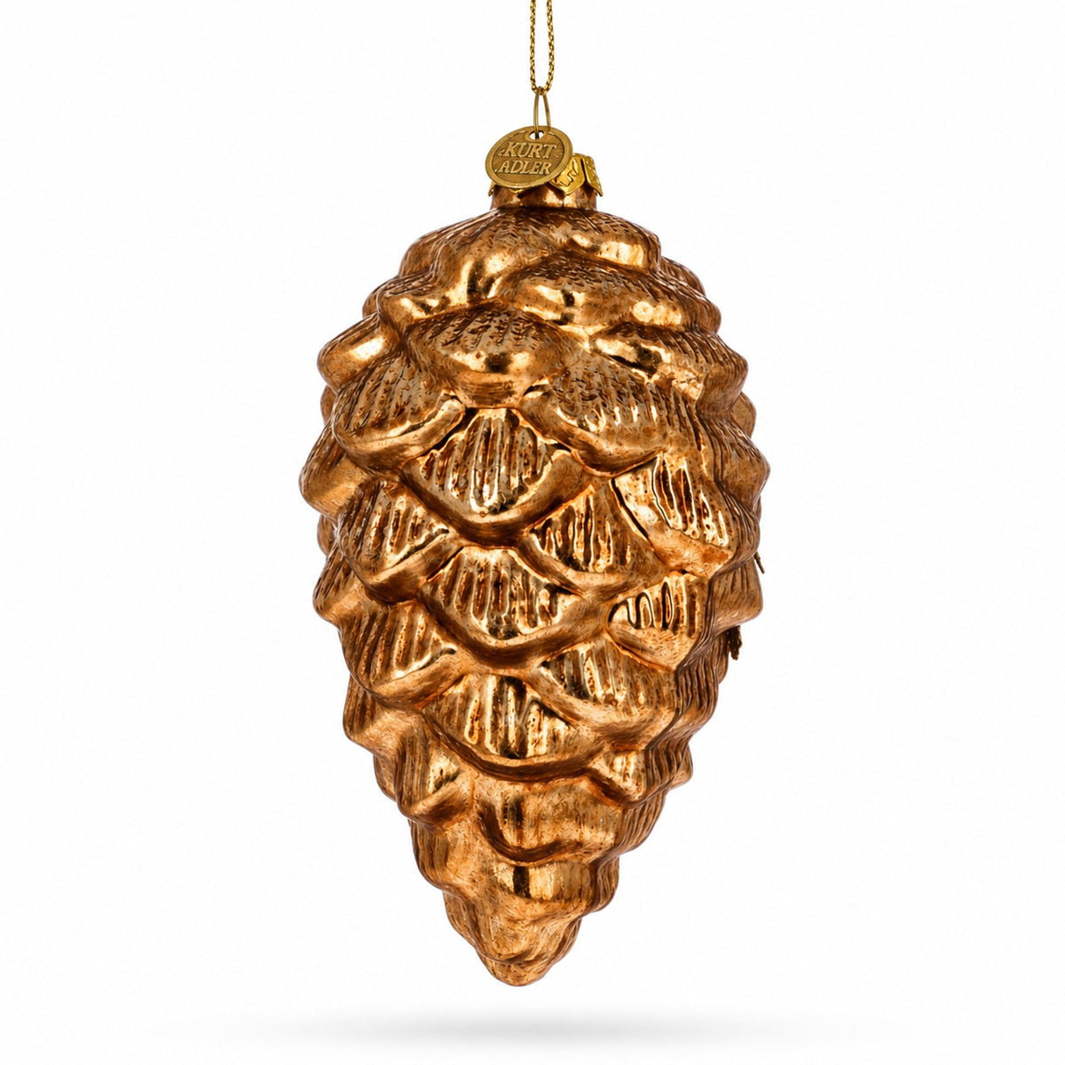 Wise Owl Nestled in Pine Cone Glass Christmas Ornament