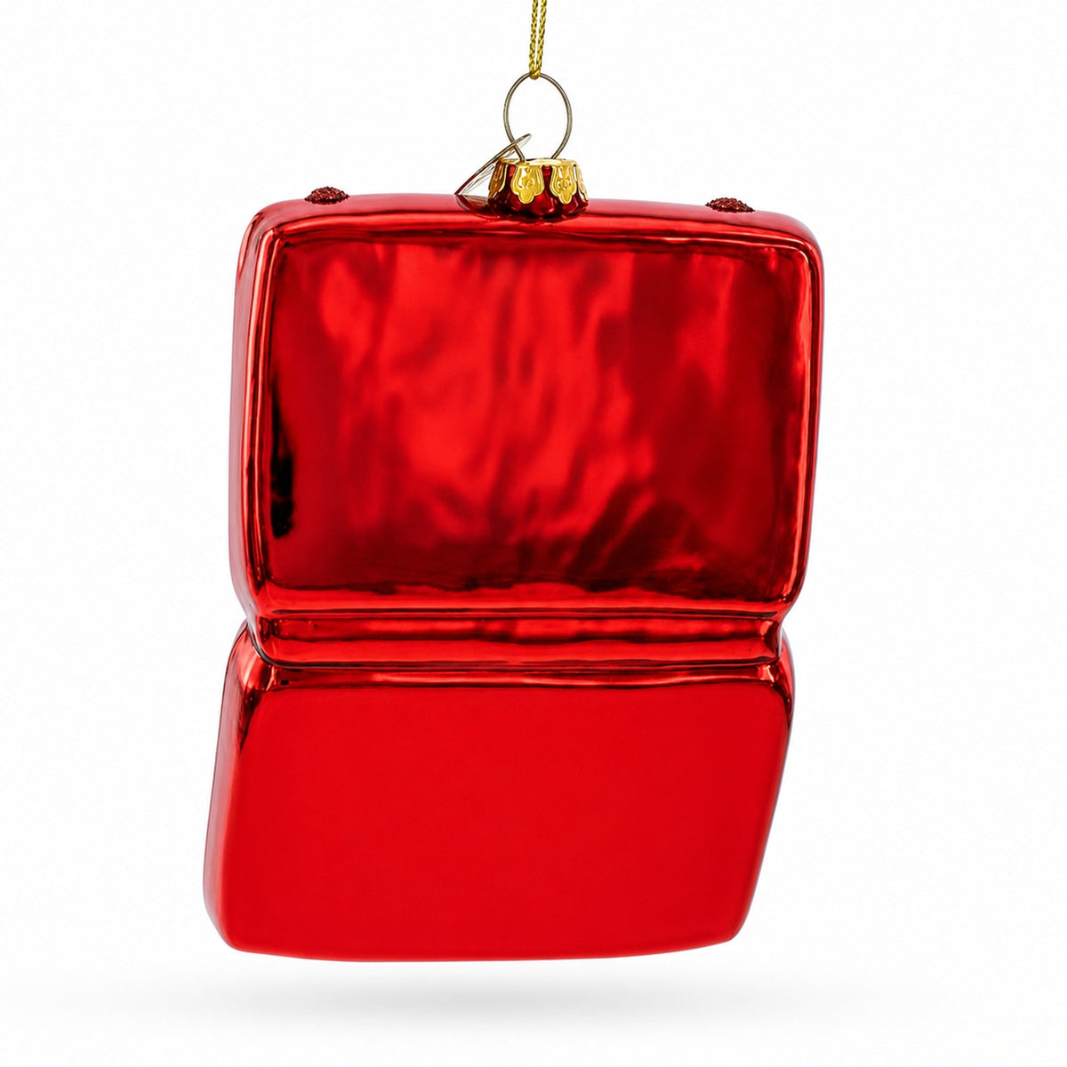 Handyman with Toolbox Glass Christmas Ornament