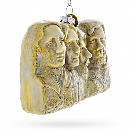 Mount Rushmore, South Dakota Glass Christmas Ornament