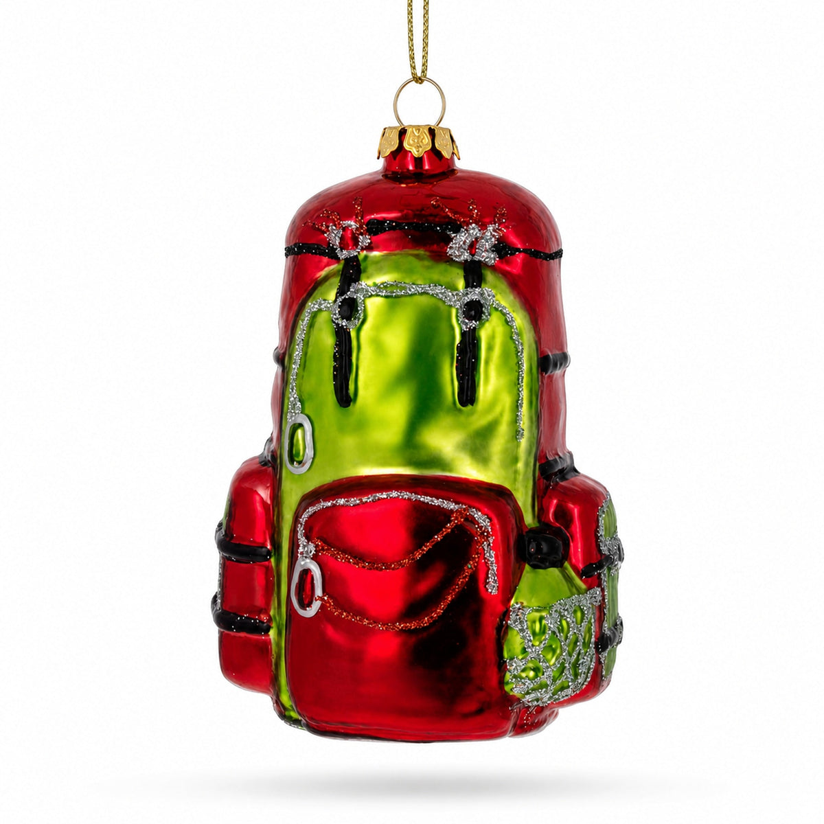 Hiking/ Camping Travel Backpack Glass Christmas Ornament