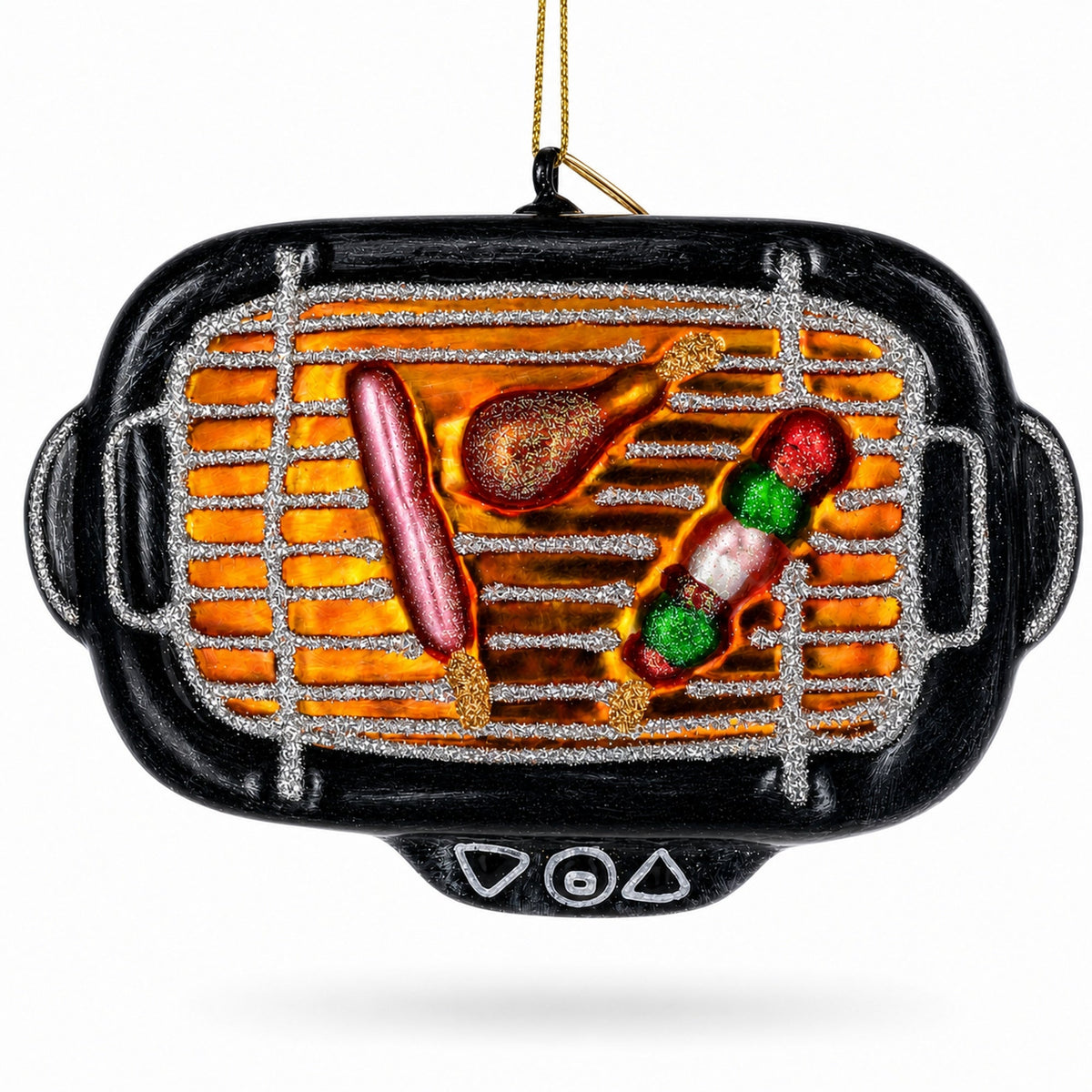 Barbecue Grill Glass Christmas Ornament