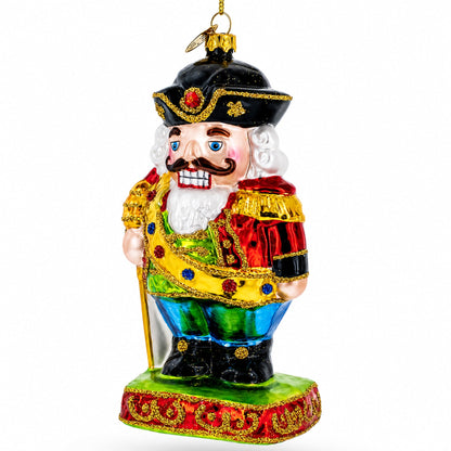 New Year Festive Nutcracker Glass Christmas Ornament