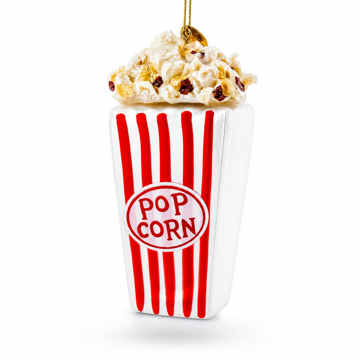 Popcorn Bucket Glass Christmas Ornament