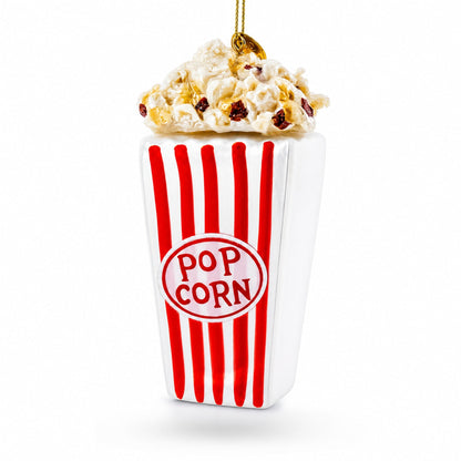 Popcorn Bucket Glass Christmas Ornament
