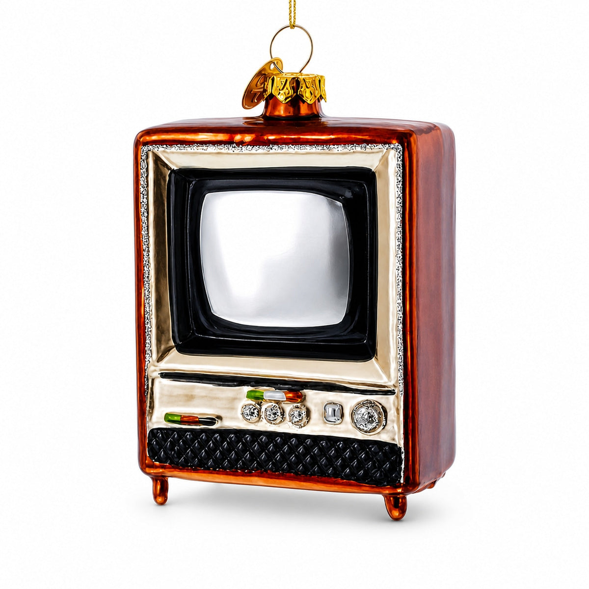 Nostalgic Retro Classic TV Glass Christmas Ornament