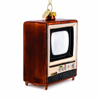 Nostalgic Retro Classic TV Glass Christmas Ornament