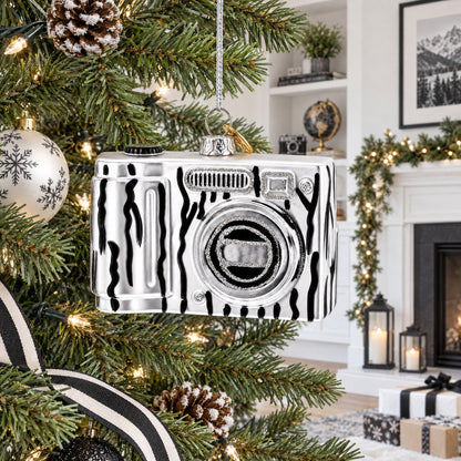 Classic Camera for Photography Enthusiasts Glass Christmas Ornament