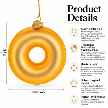 Doughnut Delight Glass Christmas Ornament