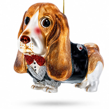 Spaniel Glass Christmas Ornament