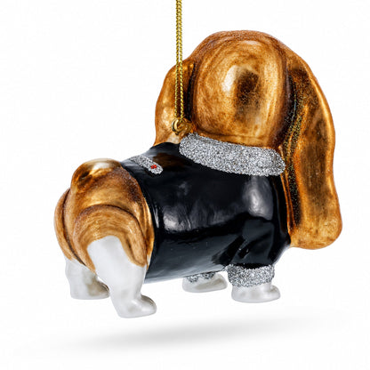 Spaniel Glass Christmas Ornament