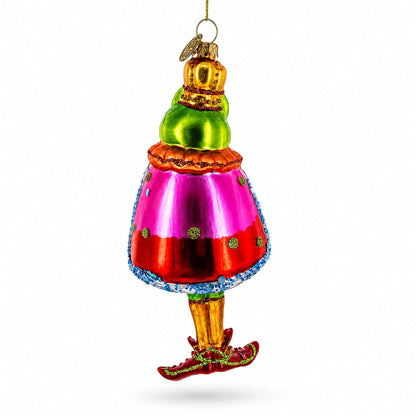 Frog King Donned in Robe Glass Christmas Ornament