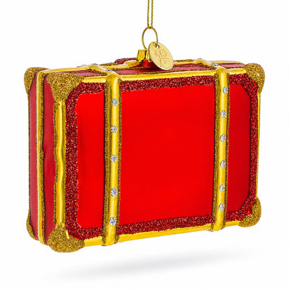 Well-Traveled Suitcase Glass Christmas Ornament