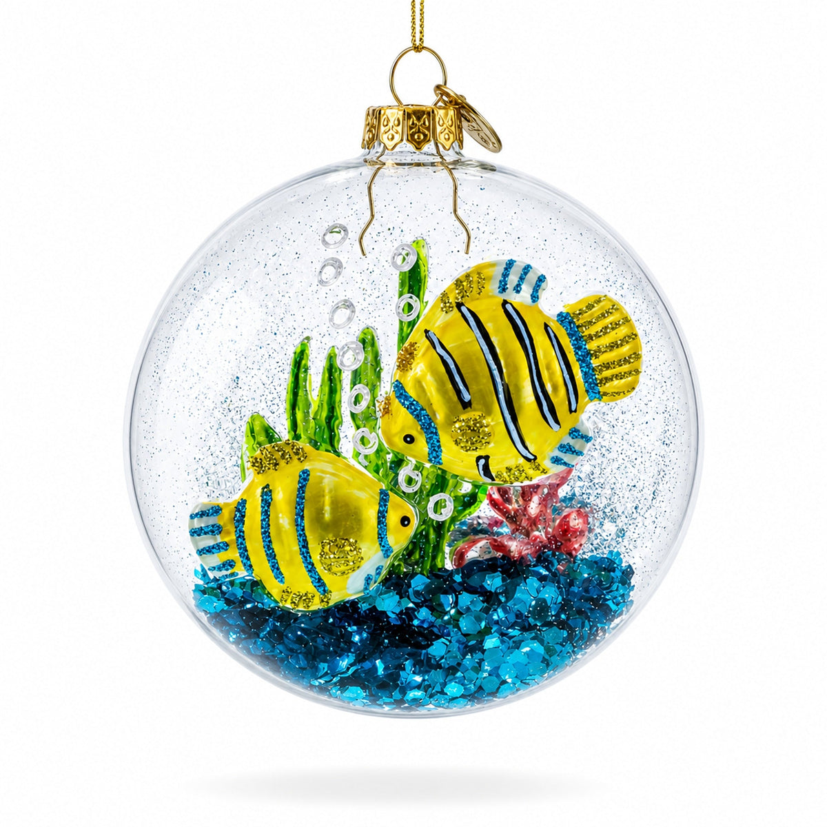 Coral Fishes Tank Glass Christmas Ornament