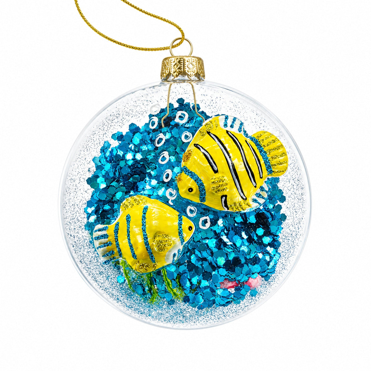 Coral Fishes Tank Glass Christmas Ornament