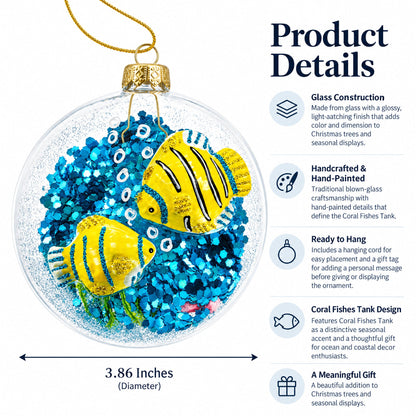 Coral Fishes Tank Glass Christmas Ornament