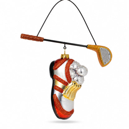 Golf Essentials Glass Christmas Ornament