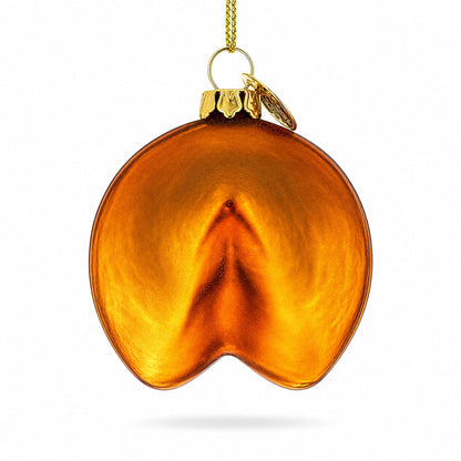 Fortune Cookie Delight Glass Christmas Ornament