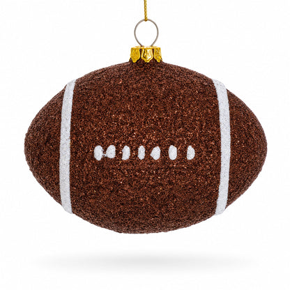 Shiny Football Glass Christmas Ornament