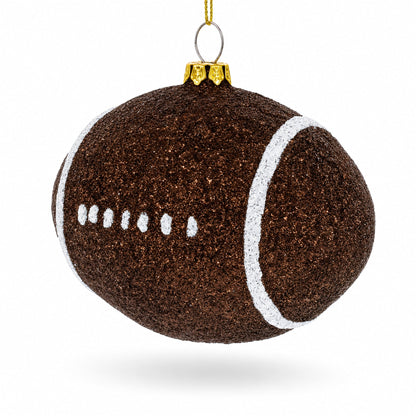 Shiny Football Glass Christmas Ornament