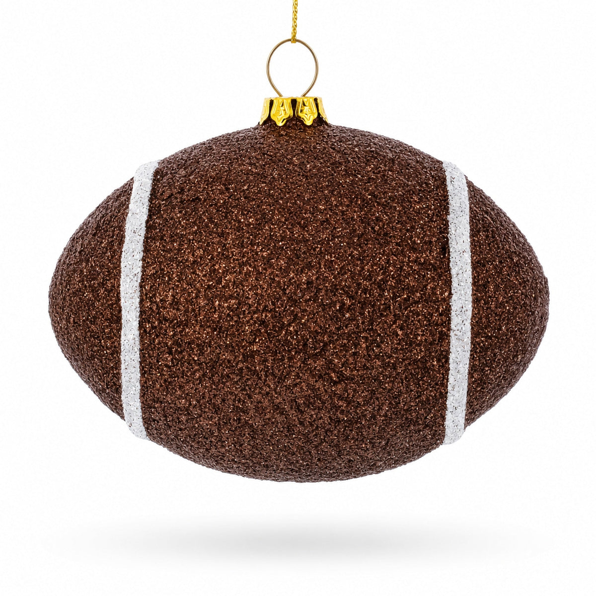 Shiny Football Glass Christmas Ornament