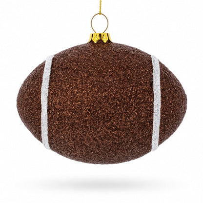 Shiny Football Glass Christmas Ornament