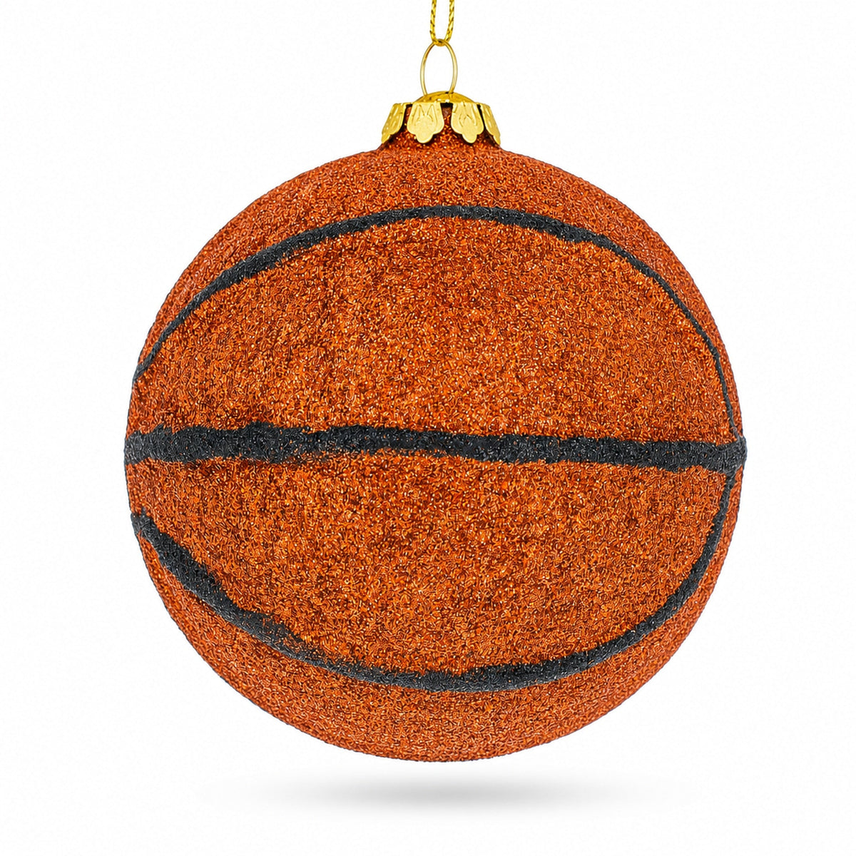 Slam-Dunk Basketball Glass Christmas Ornament