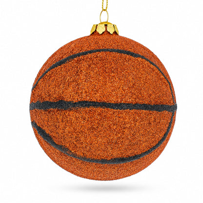 Slam-Dunk Basketball Glass Christmas Ornament