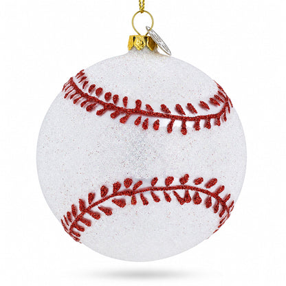 Home-Run Baseball Glass Christmas Ornament