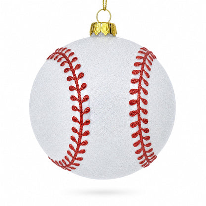 Home-Run Baseball Glass Christmas Ornament