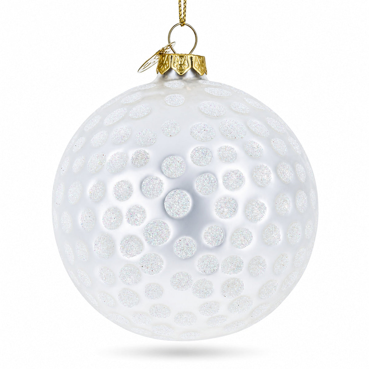 Textured Golf Ball Glass Christmas Ornament