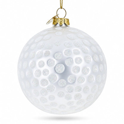 Textured Golf Ball Glass Christmas Ornament