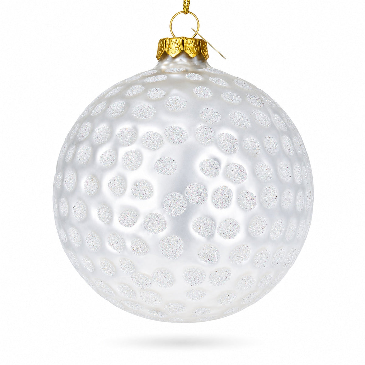Textured Golf Ball Glass Christmas Ornament
