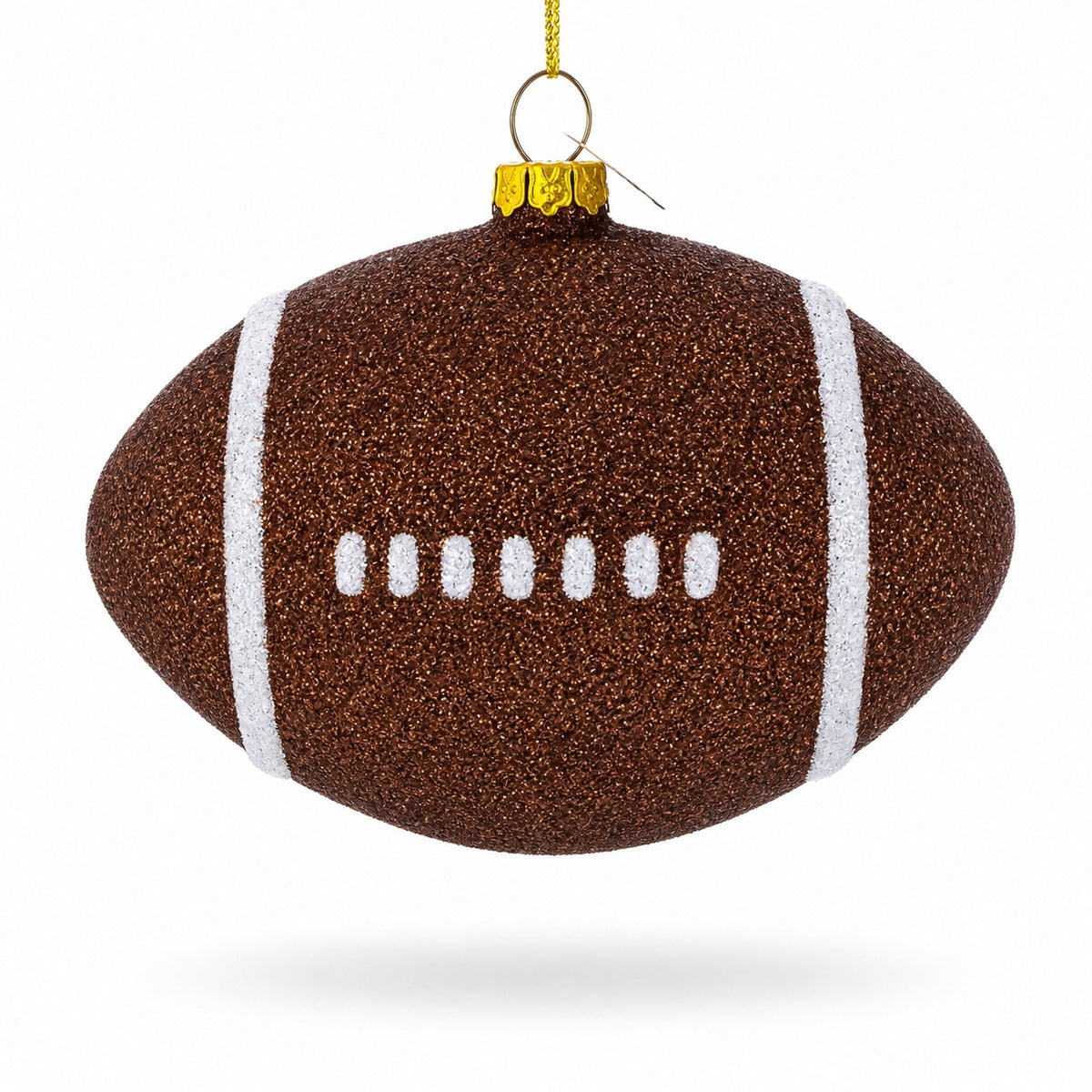Sparkly Football Glass Christmas Ornament