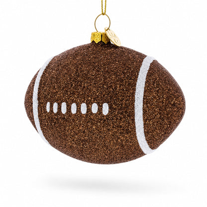 Sparkly Football Glass Christmas Ornament