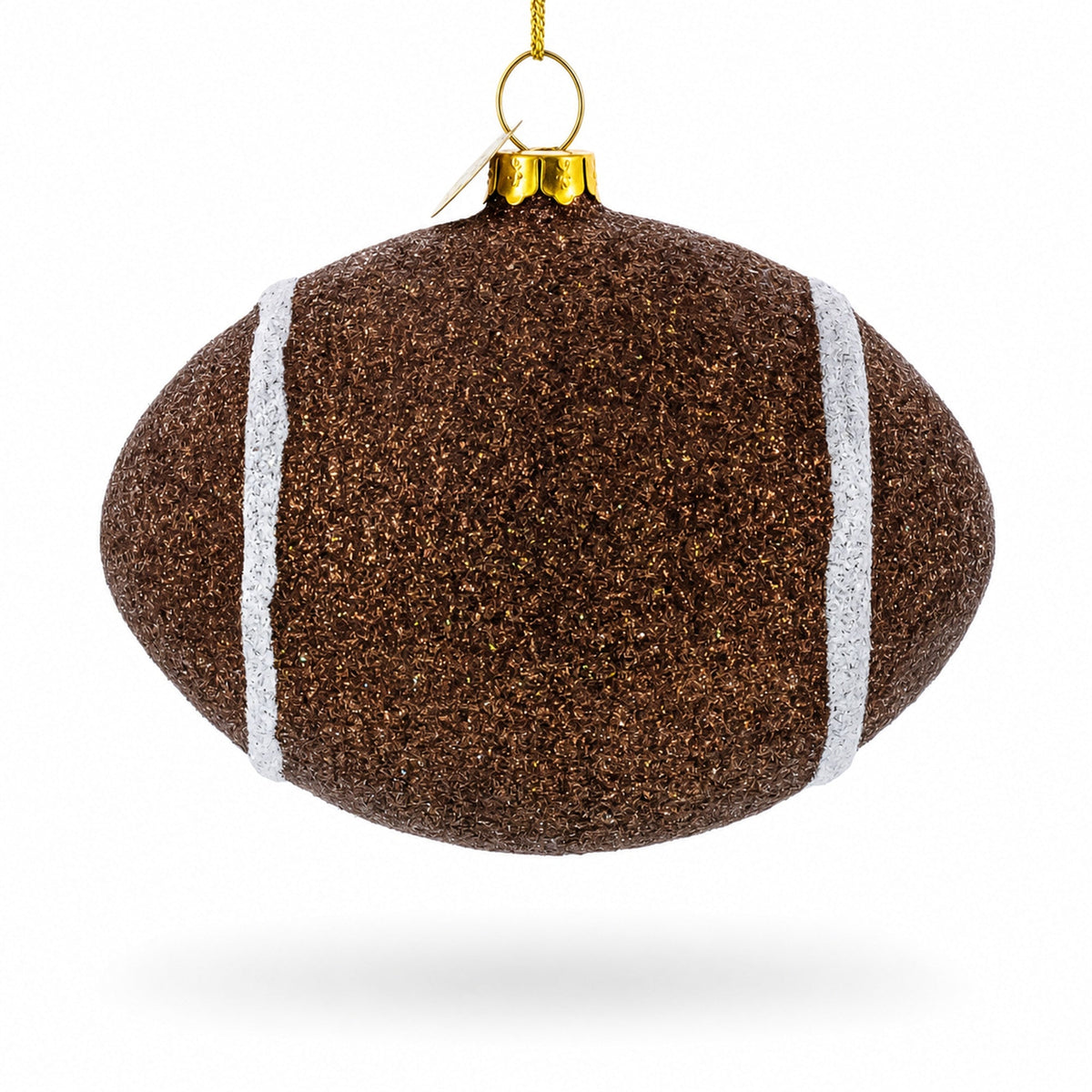Sparkly Football Glass Christmas Ornament