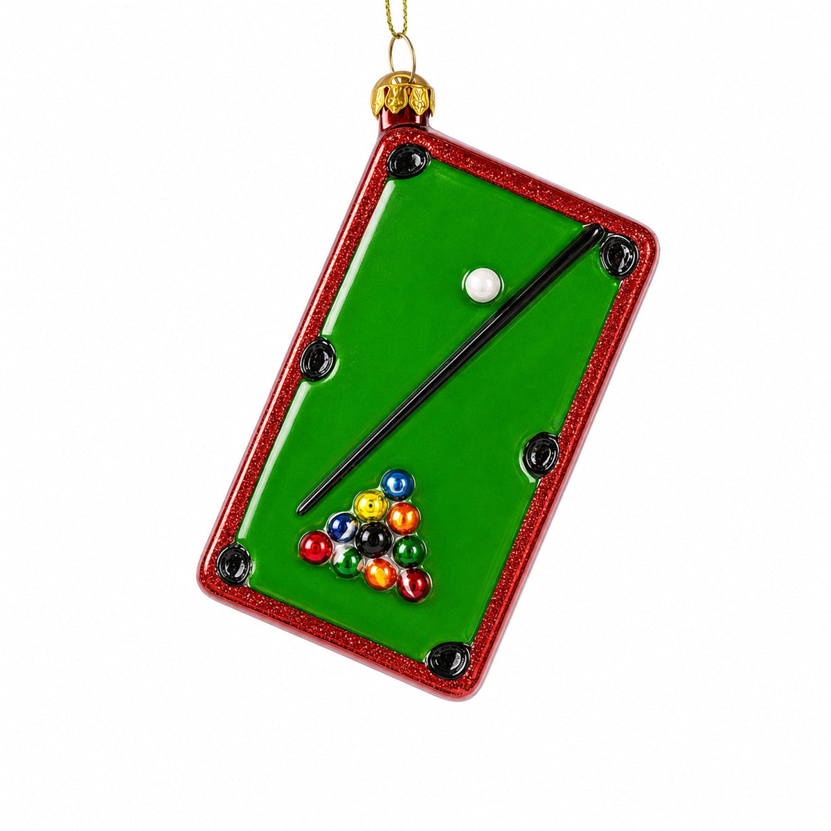 Billiard/Pool Table Glass Christmas Ornament