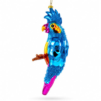 Parrot with Colorful Beads Glass Christmas Ornament