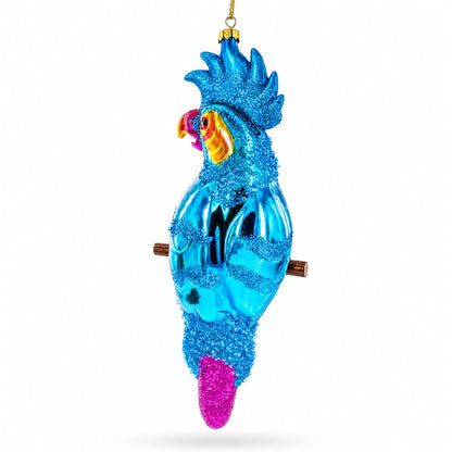 Parrot with Colorful Beads Glass Christmas Ornament