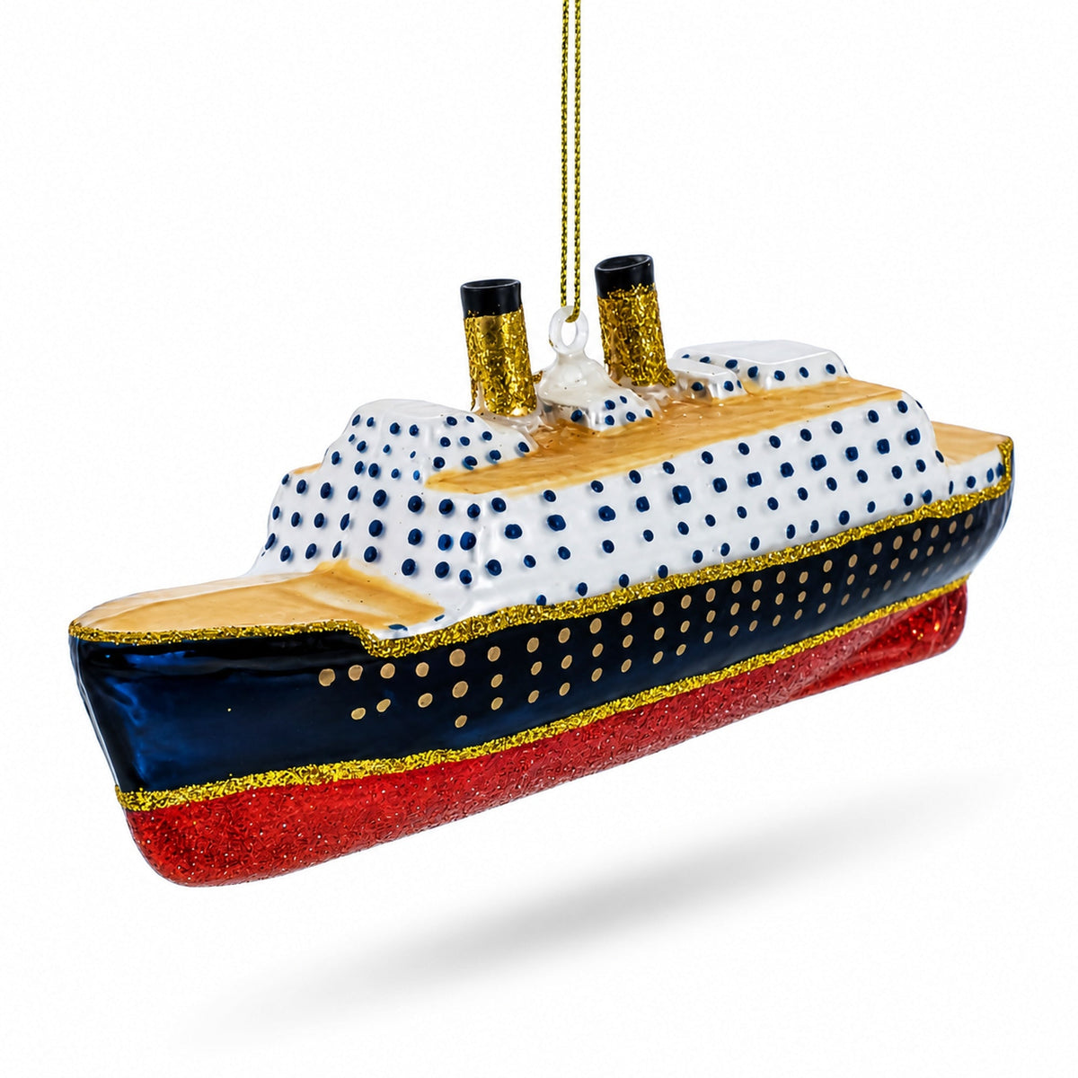 Titanic Ship Glass Christmas Ornament